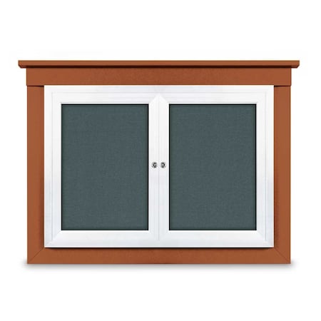 United Visual Products 24"x36" 1-Door Enclosed Letterboard, Grey Felt/Lt Oak UV2621O-LTOAK-GREY